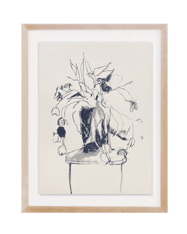 Falling Tulip in Charcoal 18x24