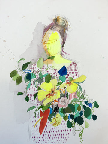 'Girl' on paper VI 9x12