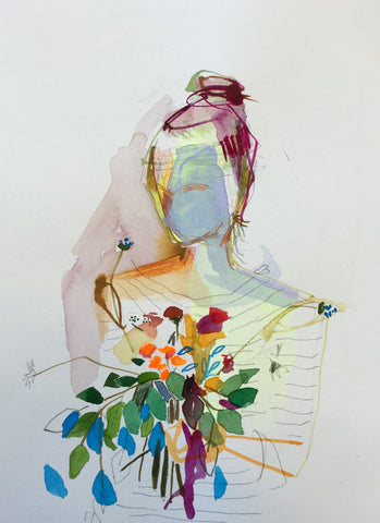 'Girl' on paper VII 9x12