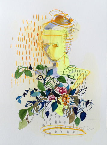 'Girl' on paper XVIII 9x12