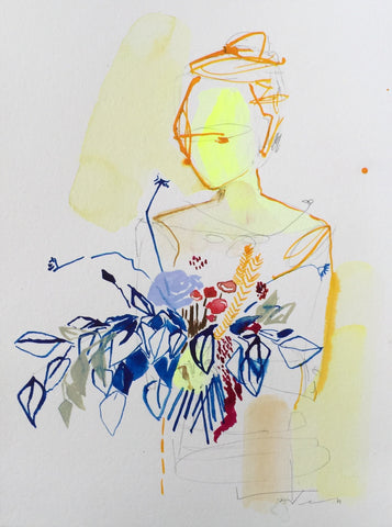 'Girl' on paper XVII 9x12