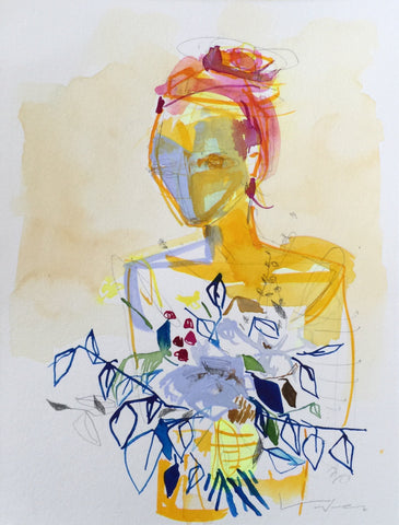 'Girl' on paper XIII 9x12